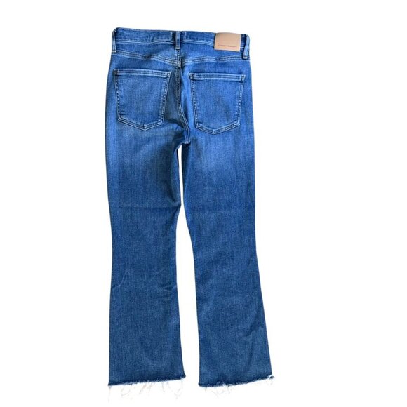 Citizens of Humanity Medium Wash Cropped Flare Jeans Raw Hem Sz 26 - Picture 6 of 8